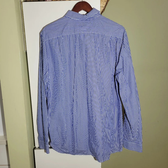 ❤ 3 For $35 AE american eagle striped button down collared shirt long sleeve XL - Picture 2 of 5